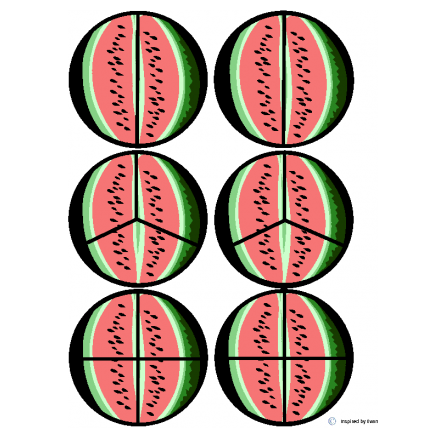 Watermelon Fractions Cut & Paste for Autism